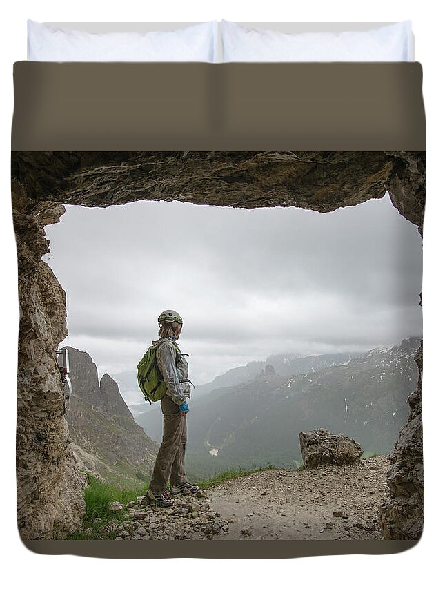 Mountain Duvet Cover featuring the photograph Hikking The Ww1 Historical Trails by Marcos Ferro