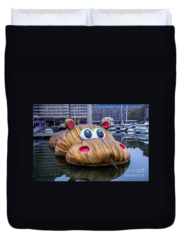 Hippopo Duvet Cover featuring the photograph HippopoThames by Chris Thaxter
