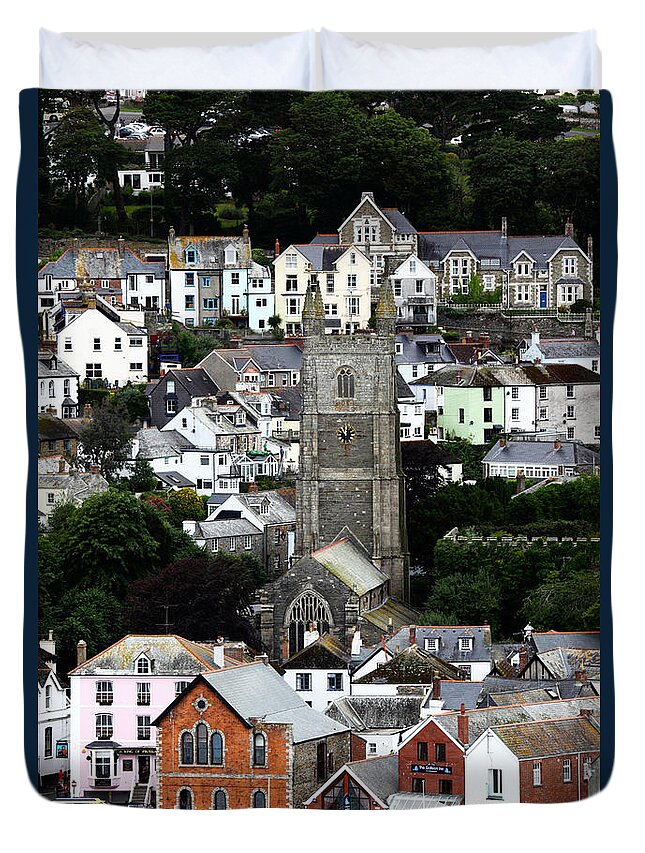 Fowey Duvet Cover featuring the photograph Historic Fowey by James Brunker
