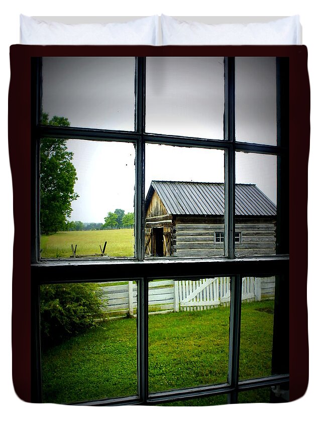 Window Duvet Cover featuring the photograph Historic New Market by Laurie Perry