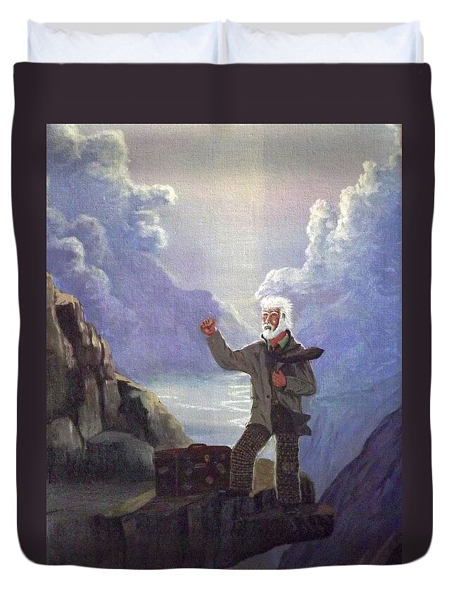 Inspirational Duvet Cover featuring the painting Hitchhiker by Richard Faulkner