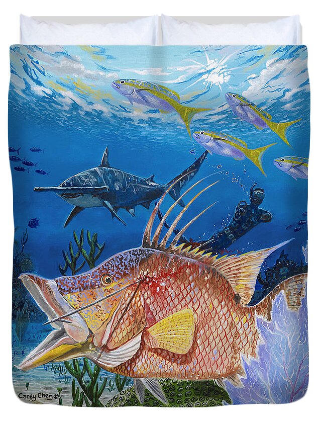 Hog Fish Spear Duvet Cover For Sale By Carey Chen