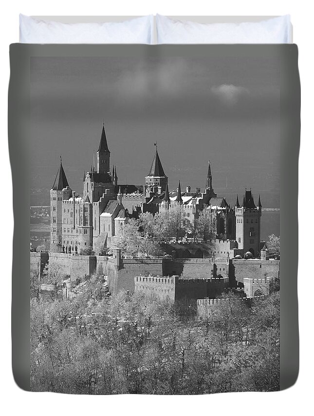 Europe Duvet Cover featuring the photograph Hohenzollern castle in winter by Rudi Prott