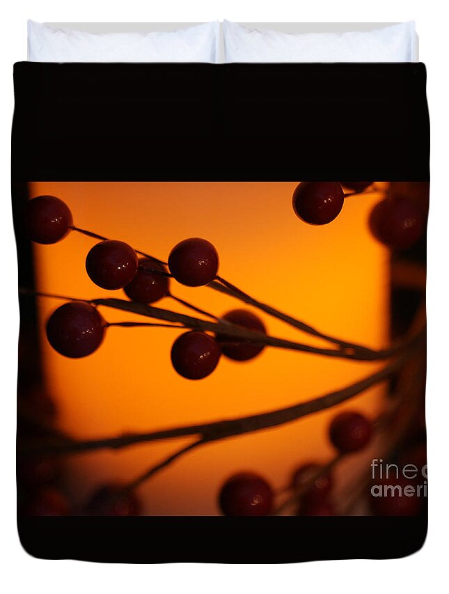 Candle Duvet Cover featuring the photograph Holiday Warmth 2 by Linda Shafer