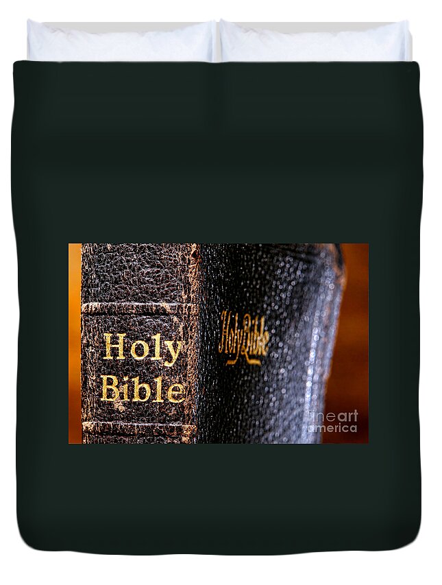 Holy Duvet Cover featuring the photograph Holy Bible by Olivier Le Queinec