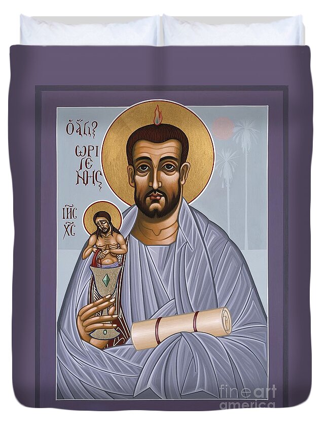 Holy Theologian Origen Duvet Cover featuring the painting Holy Theologian Origen 112 #2 by William Hart McNichols
