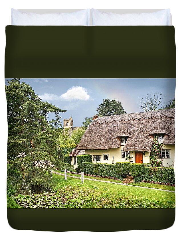 English Village Duvet Cover featuring the photograph Home Sweet Home by Gill Billington