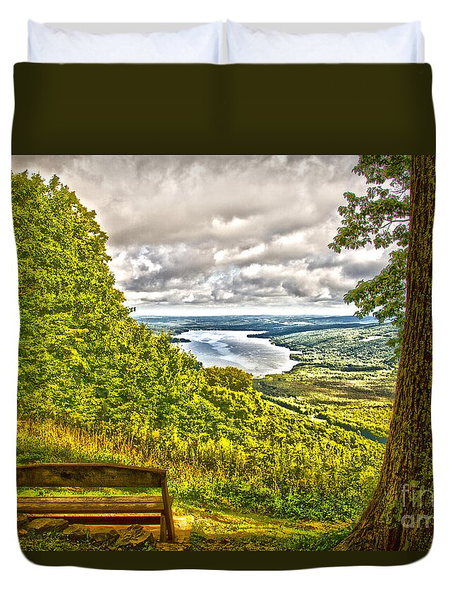 Honeoye Duvet Cover featuring the photograph Honeoye Lake Overlook by William Norton