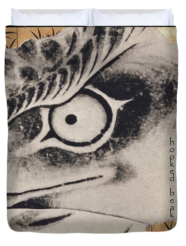 Collage Duvet Cover featuring the digital art Hooked Beak by John Vincent Palozzi