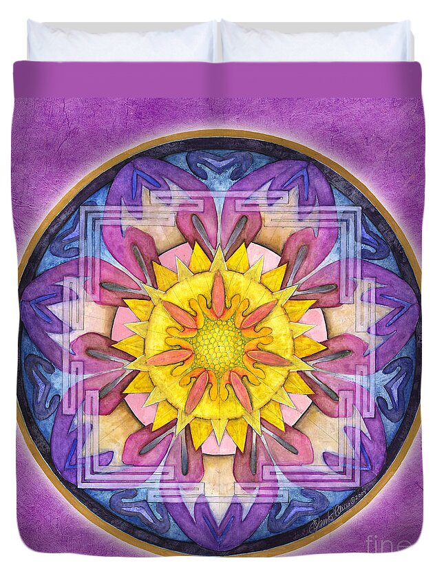 Mandala Art Duvet Cover featuring the painting Hope Mandala by Jo Thomas Blaine