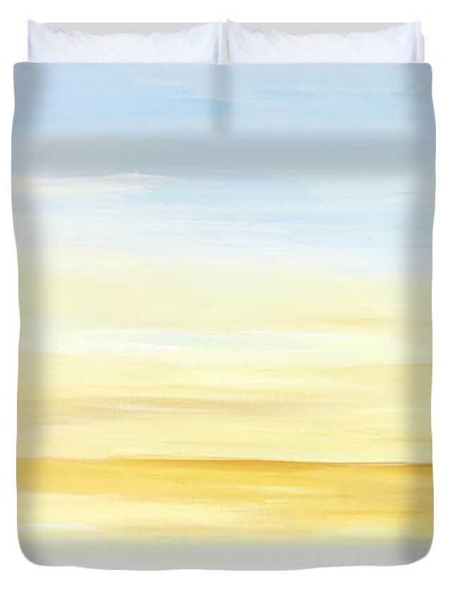 Costal Duvet Cover featuring the painting Horizon I by Tamara Nelson