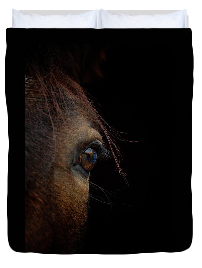Horse Duvet Cover featuring the photograph Horse Eye by By Ana Gassent