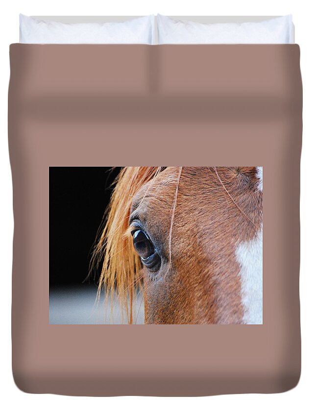 Photograph Duvet Cover featuring the photograph Horse Eye by Larah McElroy
