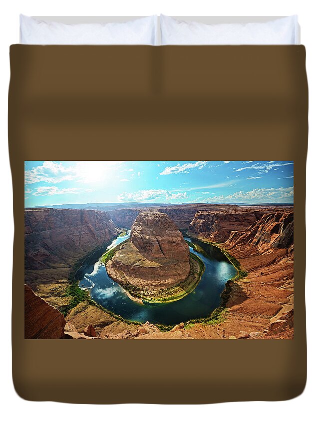 Arizona Duvet Cover featuring the photograph Horseshoe Bend by Dhmig Photography