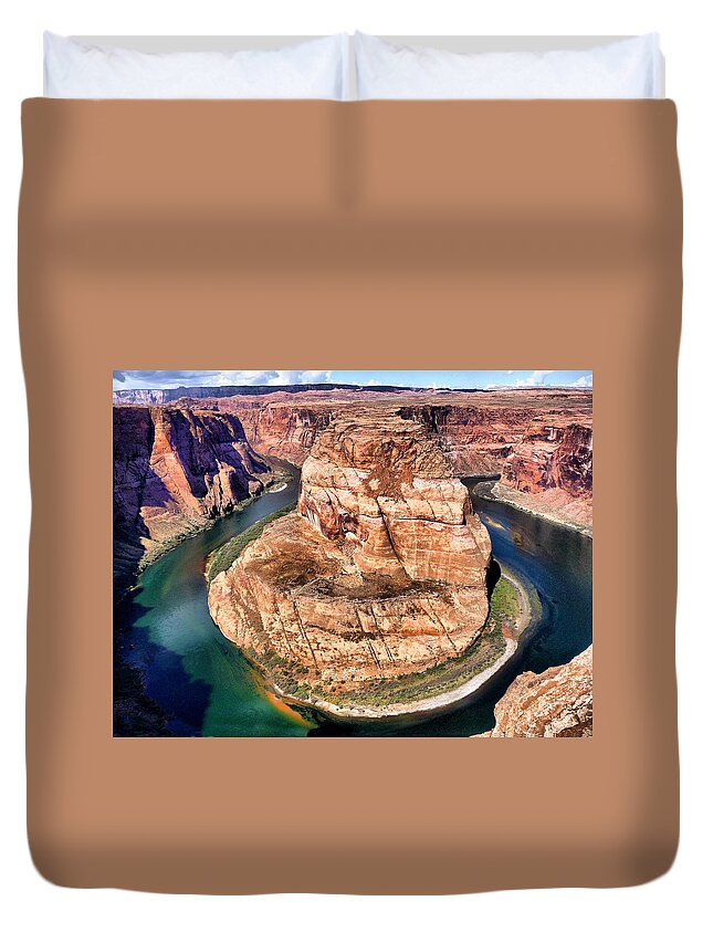 Horseshoe Bend Duvet Cover featuring the photograph Horseshoe Bend in Arizona by Mitchell R Grosky
