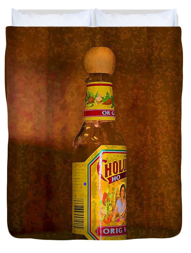 Hot Sauce Duvet Cover featuring the photograph Hot Sauce two by Cathy Anderson