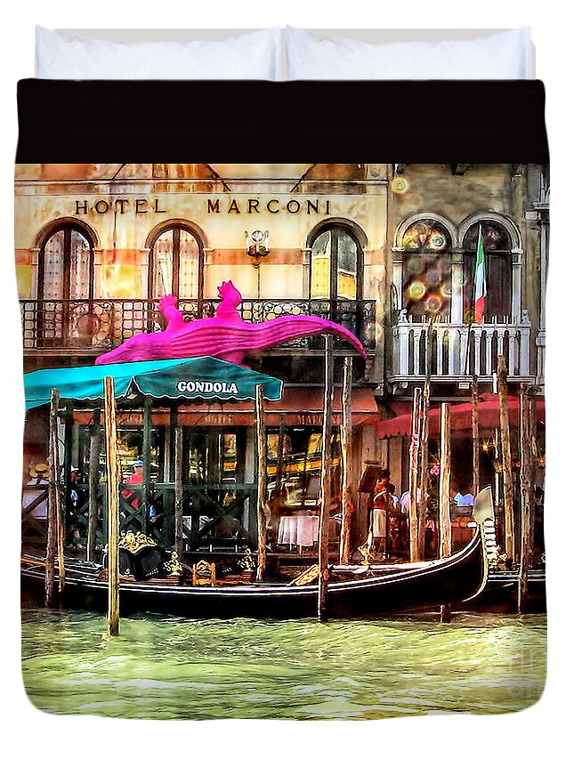 Hotel Duvet Cover featuring the digital art Hotel Marconi.Venice. by Jennie Breeze