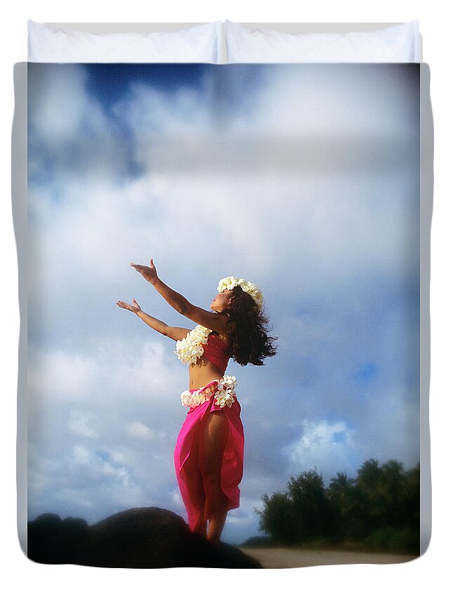 Photography Duvet Cover featuring the photograph Hula Dancer Hawaii by Vintage Images