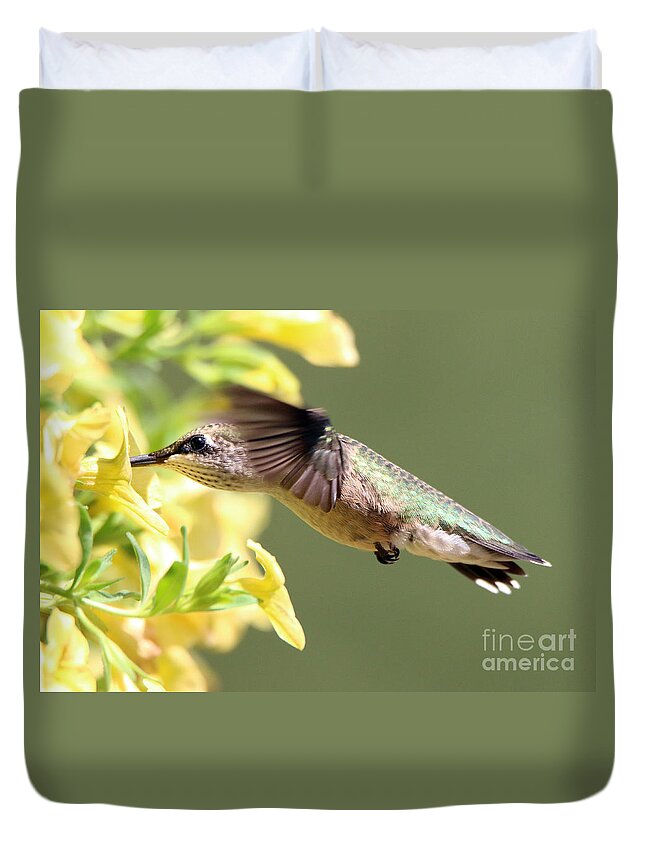 Hummingbird Duvet Cover featuring the photograph Hummingbird 3725 by Jack Schultz
