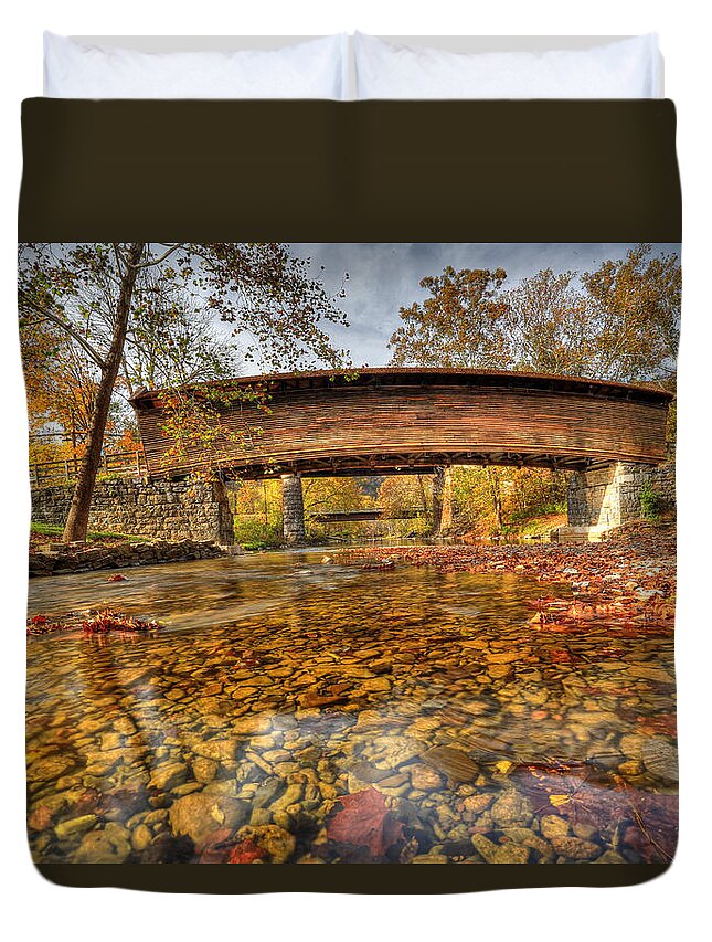 Humpback Covered Bridge Duvet Cover featuring the photograph Humpback Bridge by Jaki Miller
