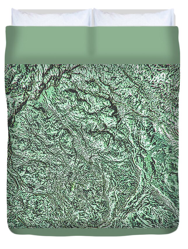 Scenics Duvet Cover featuring the digital art Hyper Realistic Aerial View Of Earth by Georgepeters