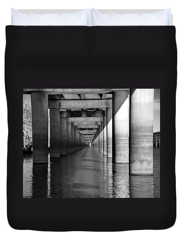 Louisiana Duvet Cover featuring the photograph I-10 Bridge by Ron Weathers