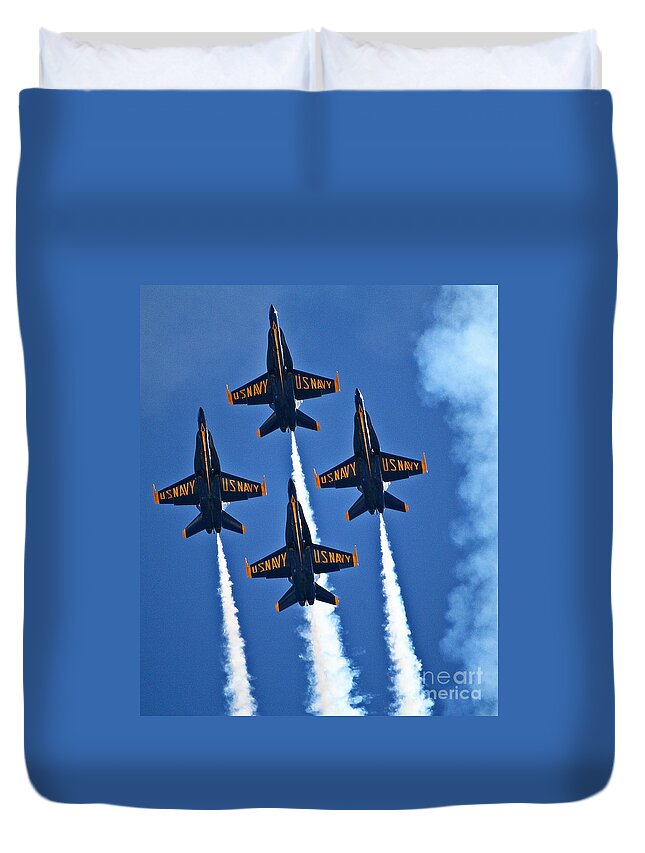 U S Navy Duvet Cover featuring the photograph I feel the need for speed by Bob Hislop