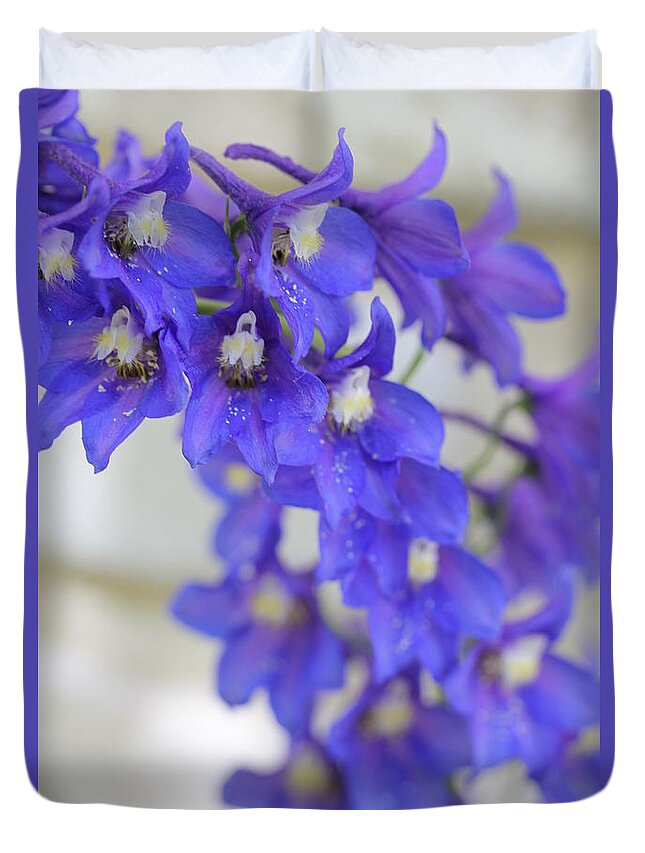 Delphinium Duvet Cover featuring the photograph I Got the Blues by Ruth Kamenev