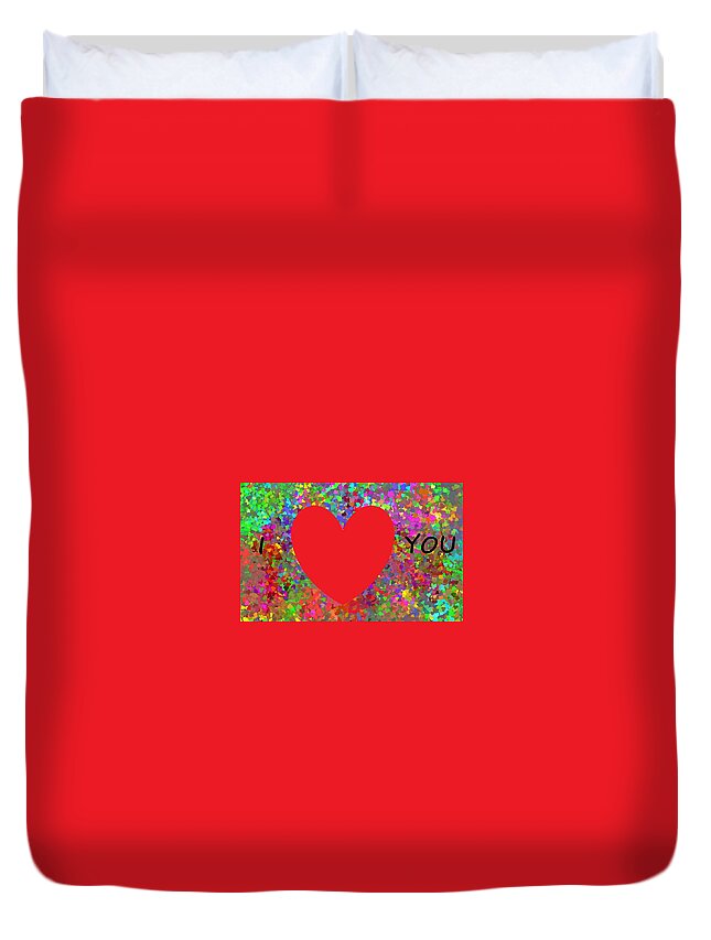 Heart Duvet Cover featuring the painting I Love You Card by Bruce Nutting
