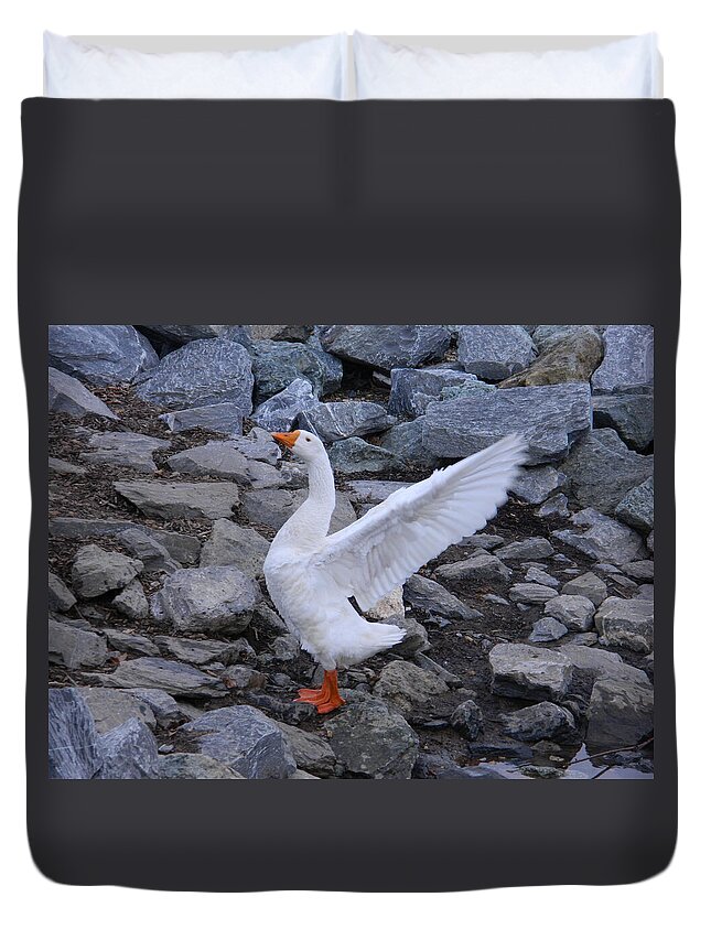 Embden Duvet Cover featuring the photograph I Sing Your Praise by Emmy Marie Vickers
