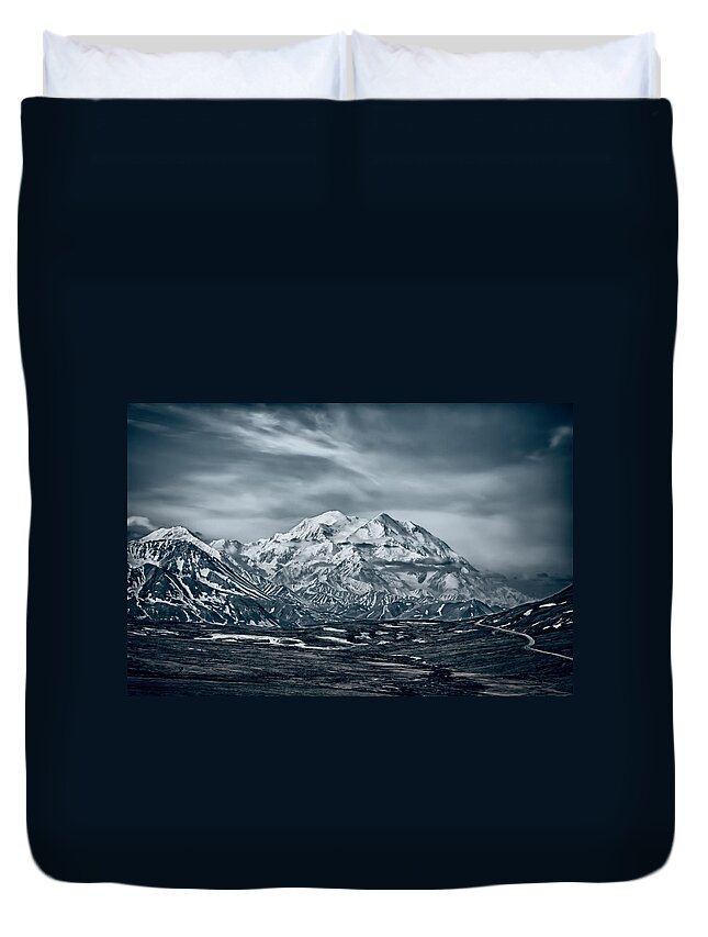 Alaska Duvet Cover featuring the photograph Ice Cold Denali by John Haldane
