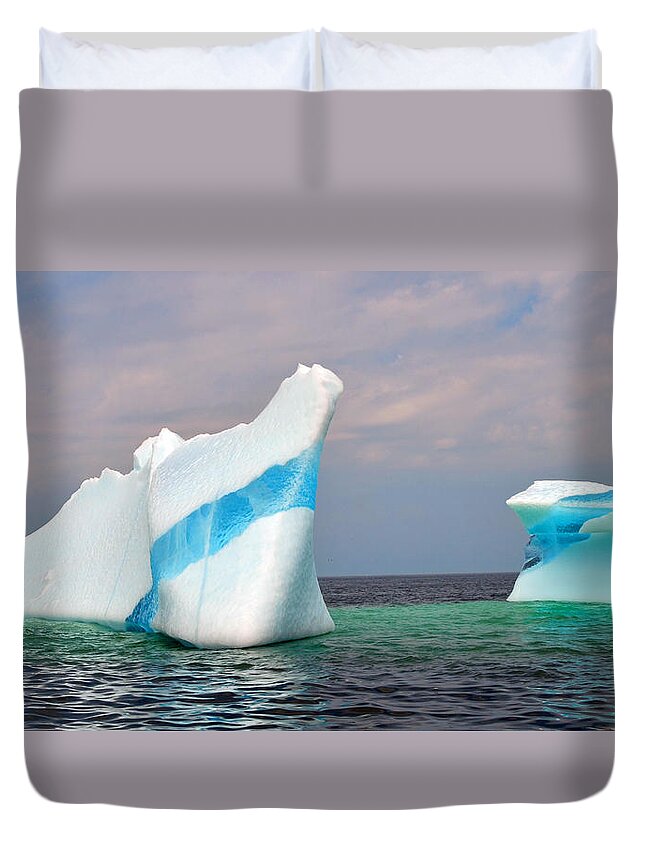 Iceberg Off The Coast Of Newfoundland Duvet Cover featuring the photograph Iceberg off the Coast of Newfoundland by Lisa Phillips