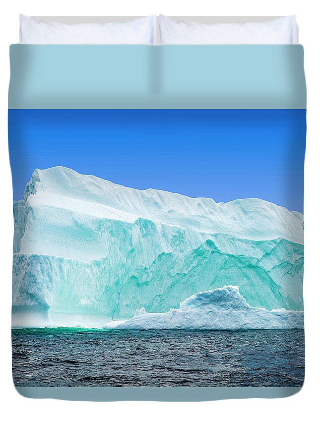 Iceberg Duvet Cover featuring the photograph Iceberg Off The Newfoundland Coast by Aluma Images