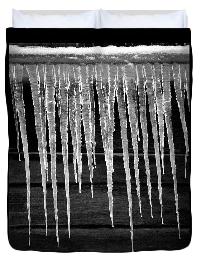 Icicles Duvet Cover featuring the photograph Icicles by Jamieson Brown