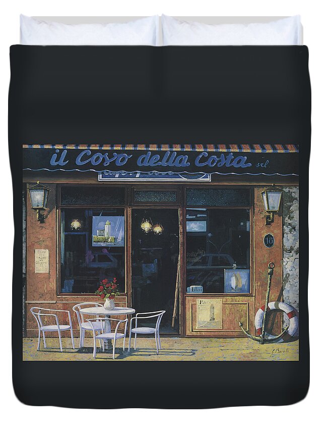 Bar Duvet Cover featuring the painting Il Covo Della Costa by Guido Borelli