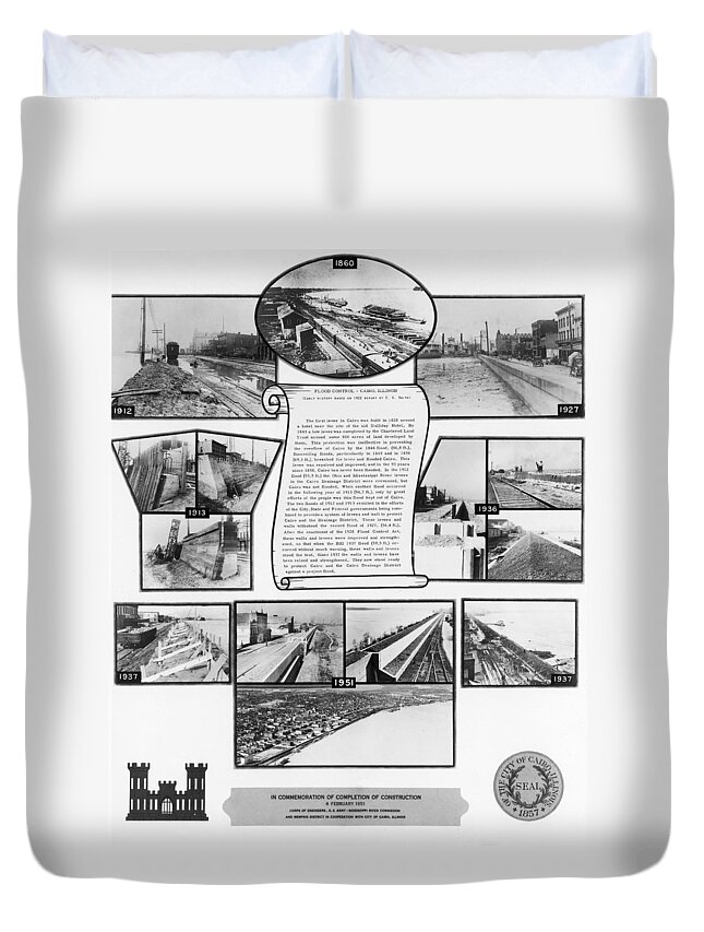 1860 Duvet Cover featuring the photograph Illinois Flood Control by Granger