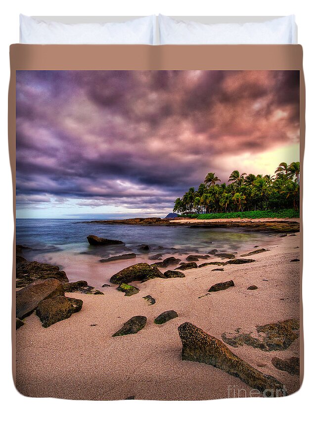  Duvet Cover featuring the photograph Iluminated Beach by Anthony Michael Bonafede