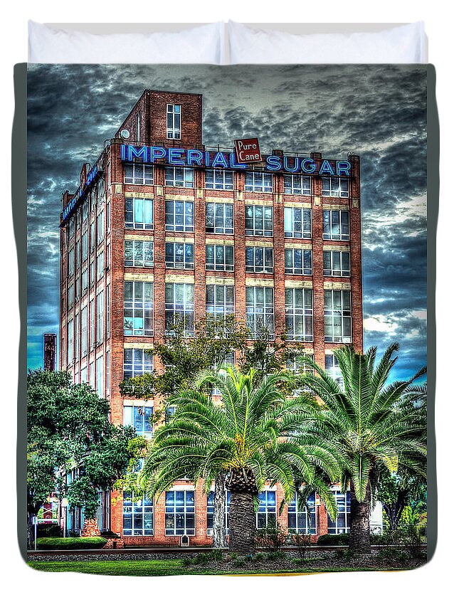 Imperial Sugar Factory Daytime Hdr Duvet Cover featuring the photograph Imperial Sugar Factory Daytime HDR by David Morefield