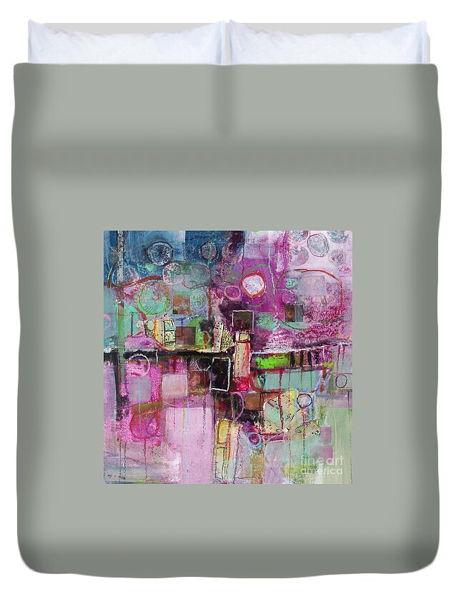 Abstract Duvet Cover featuring the painting Impromptu by Michelle Abrams