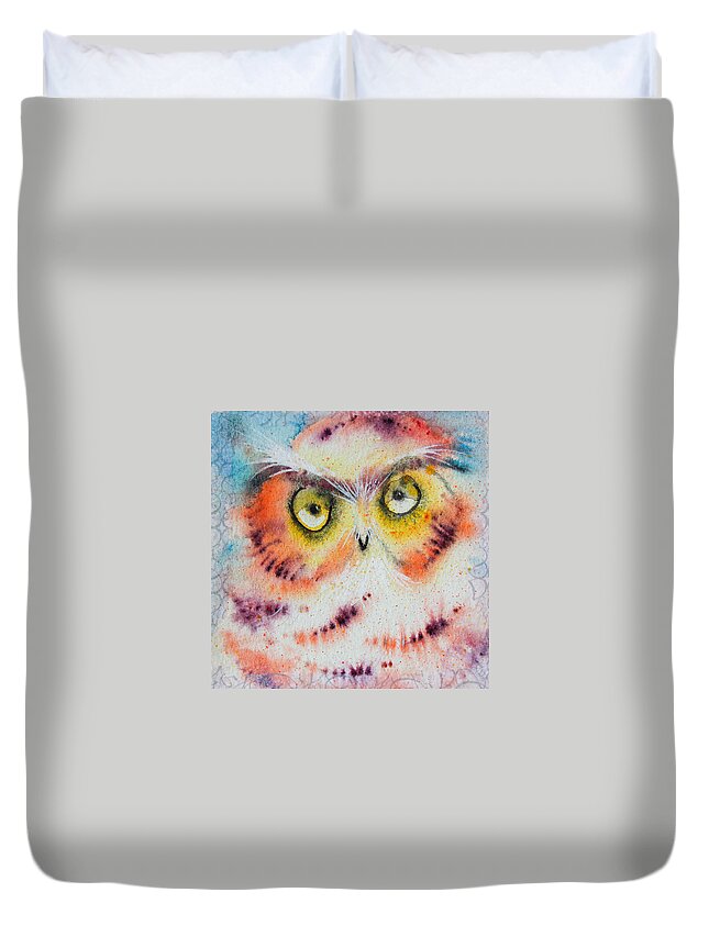 Moon Duvet Cover featuring the painting In a Daze by Laurel Bahe
