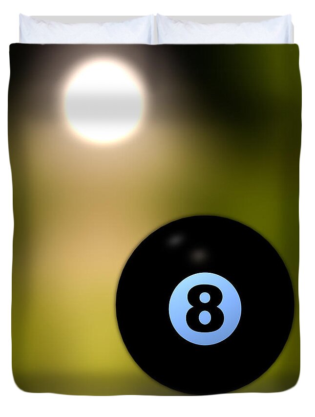 8 Ball Duvet Cover featuring the photograph In Front of the eight ball by Bob Orsillo