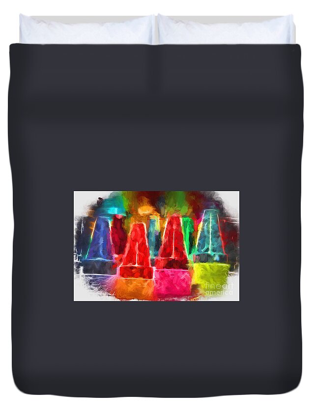 Crayon Art Duvet Cover featuring the digital art In Honor of Crayons by Margie Chapman