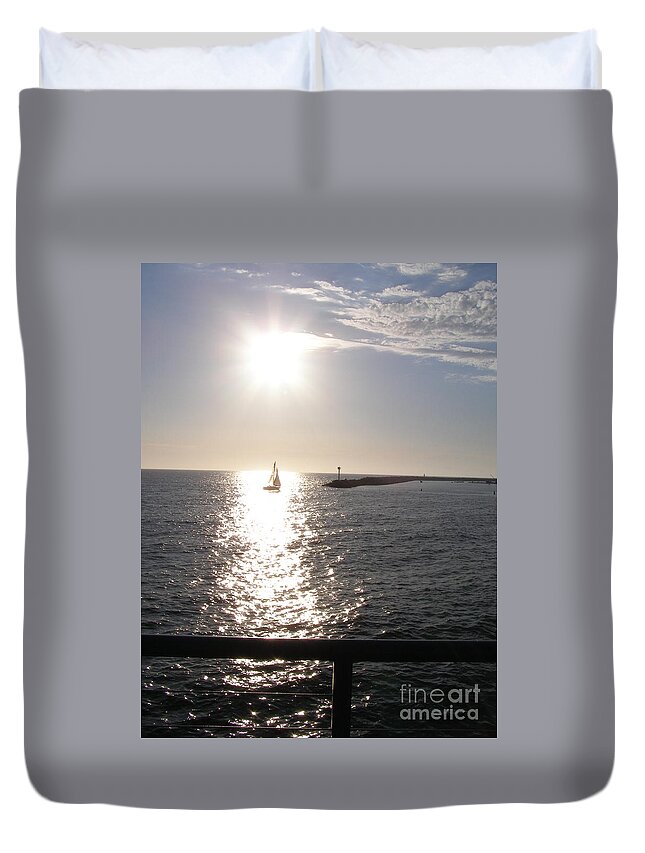 Sailboat Duvet Cover featuring the photograph In the Light by Bev Conover