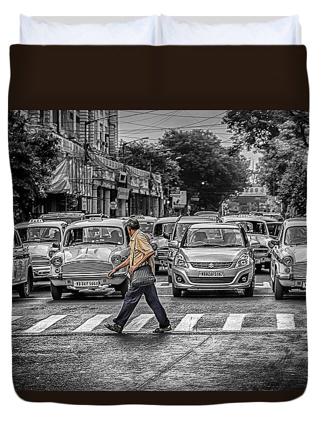 India Duvet Cover featuring the photograph India Walker by Scott Wyatt
