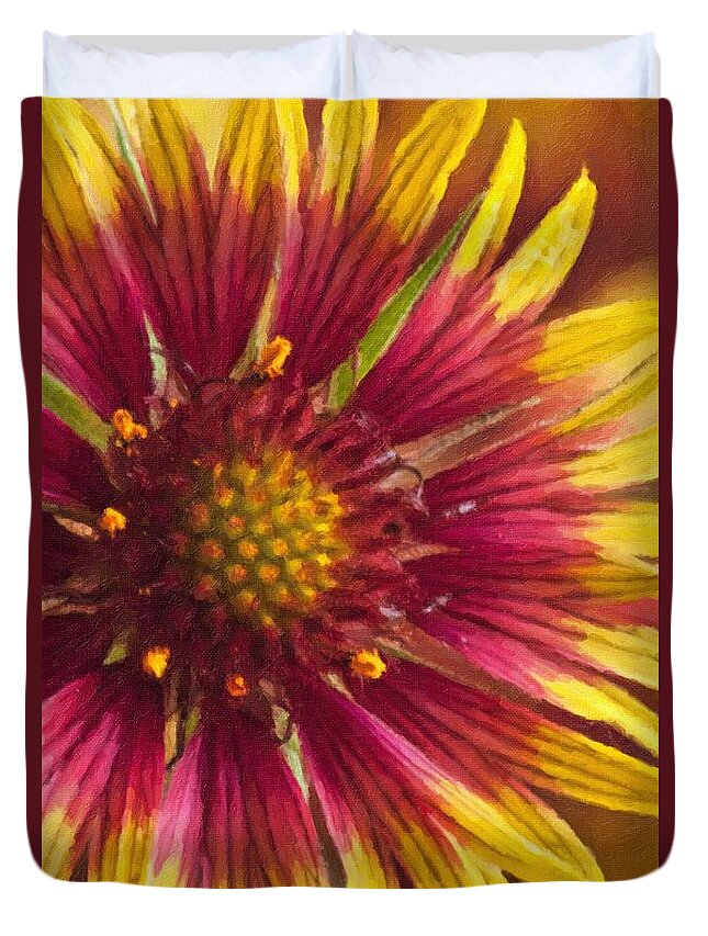 Bloom Duvet Cover featuring the photograph Indian Blanket by Jack Milchanowski