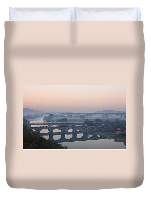 Tranquility Duvet Cover featuring the photograph Indryani River by Photograph By Nilanjan Sasmal