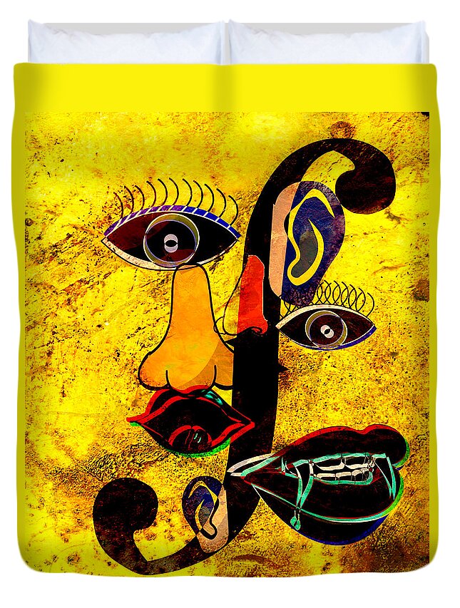 Picasso Duvet Cover featuring the painting Infected Picasso by Ally White