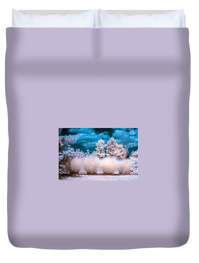 Infrared Duvet Cover featuring the photograph Infrared Bushes by Anthony Sacco