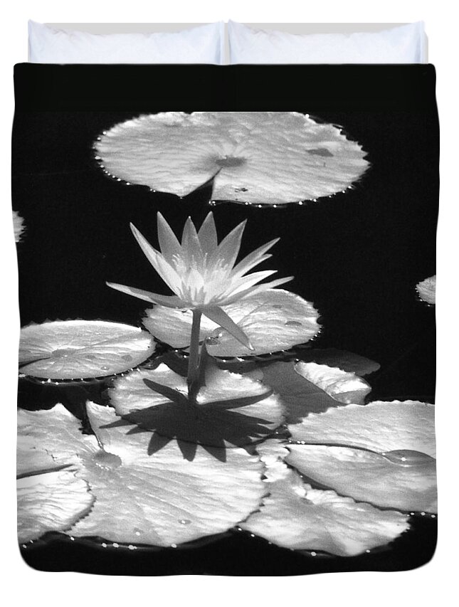 Water Lily Duvet Cover featuring the photograph Infrared - Water Lily 02 by Pamela Critchlow