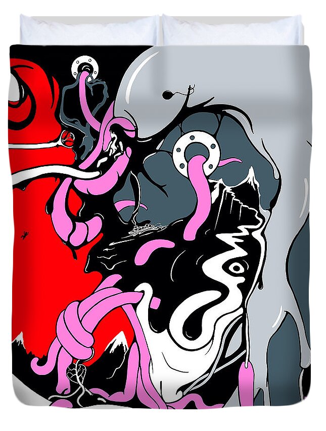 Insanity Duvet Cover featuring the digital art Insanity by Craig Tilley